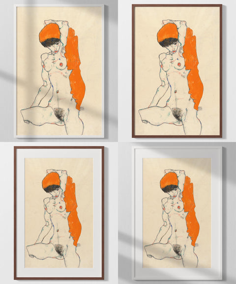 Standing Nude with Orange Drapery